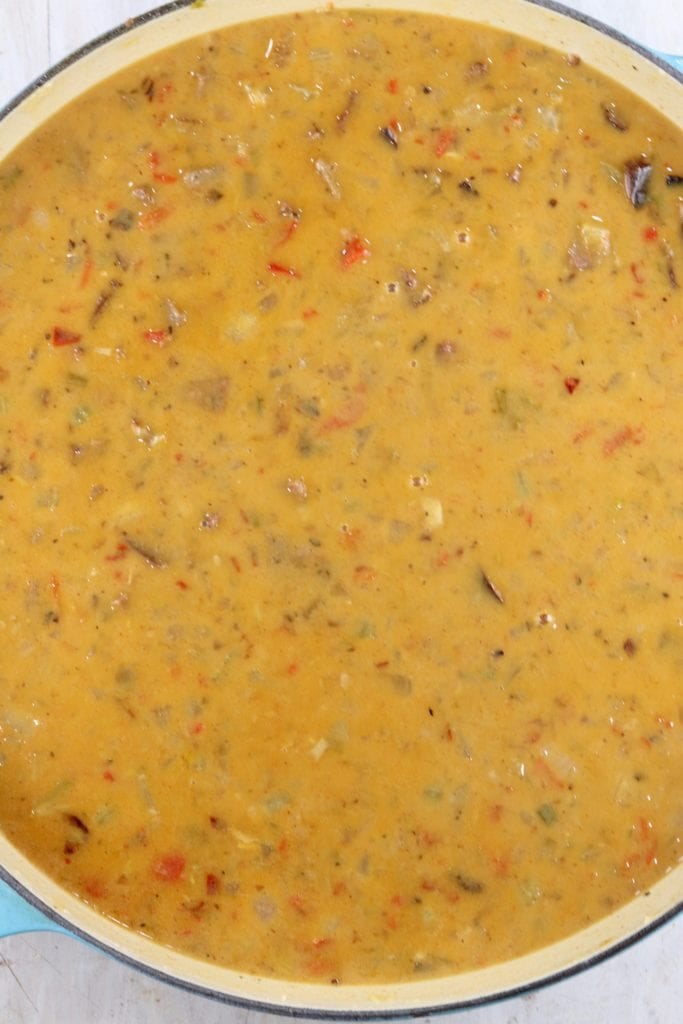 Gumbo base in a pan