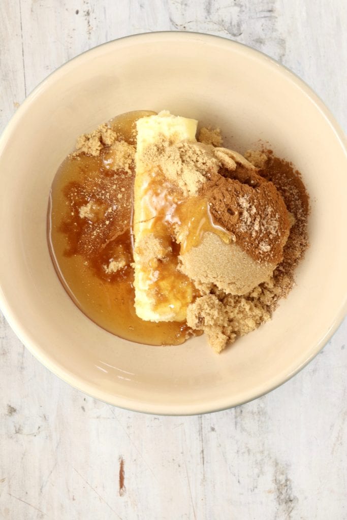 Cinnamon honey butter ingredients in a bowl