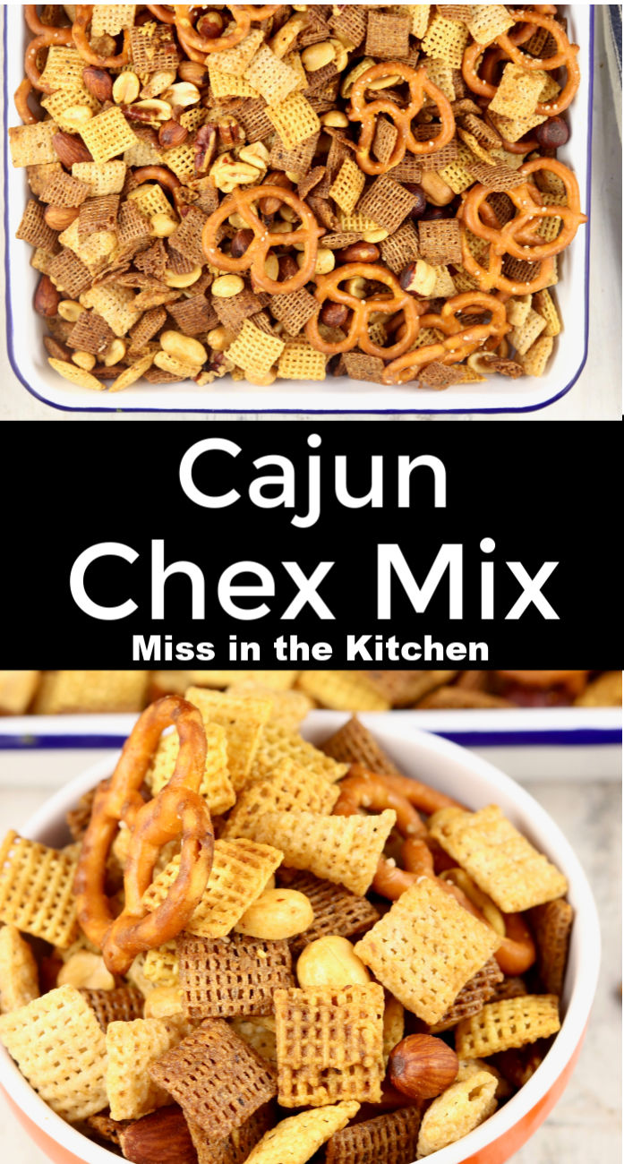 Cajun Chex Mix collage