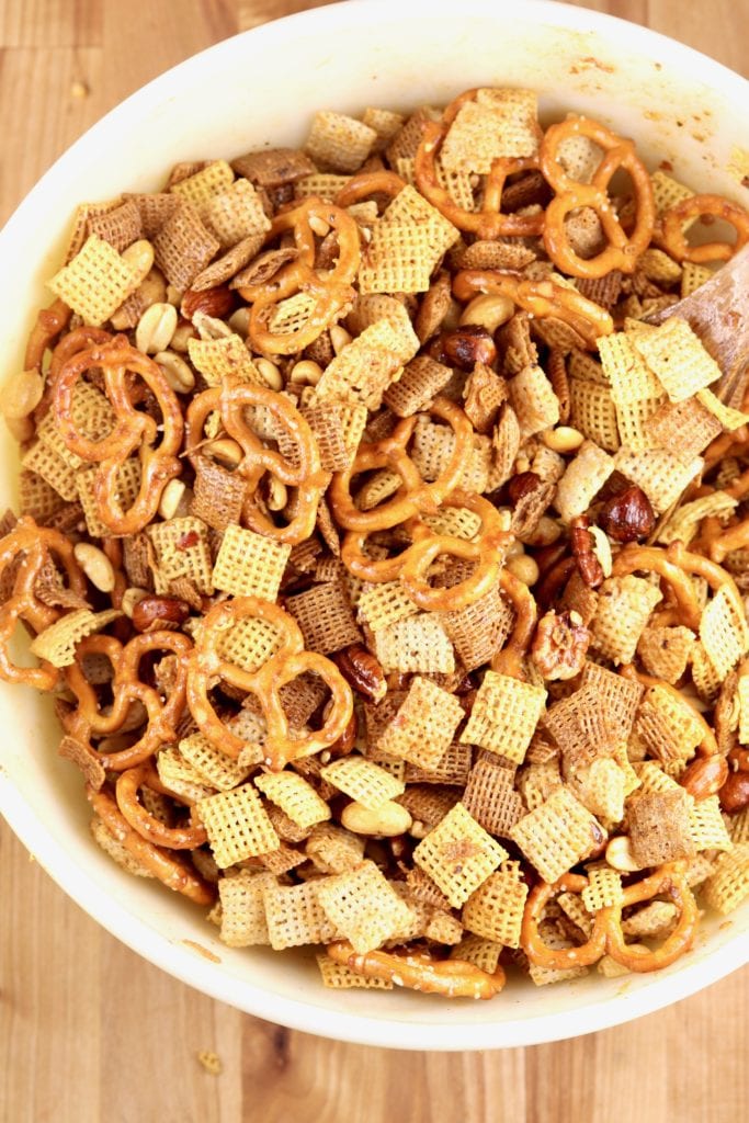 Bowl of Chex snack mix