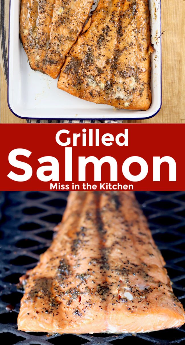Grilled salmon collage