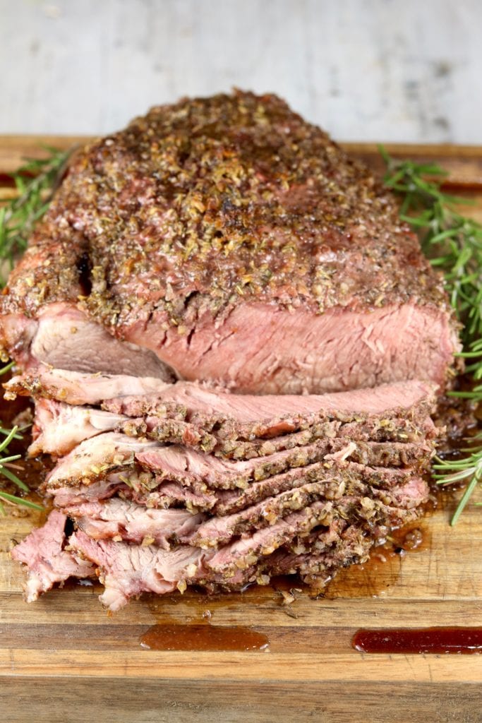 Roast Beef with herb crust, thinly sliced