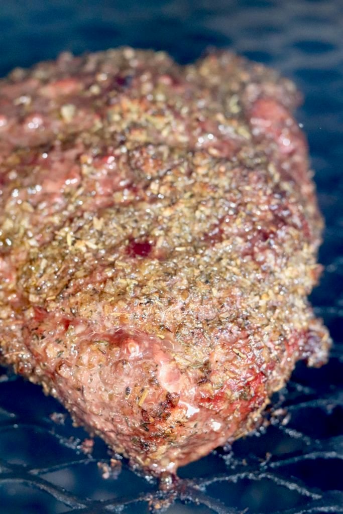 Grilled Chuck Roast on grill