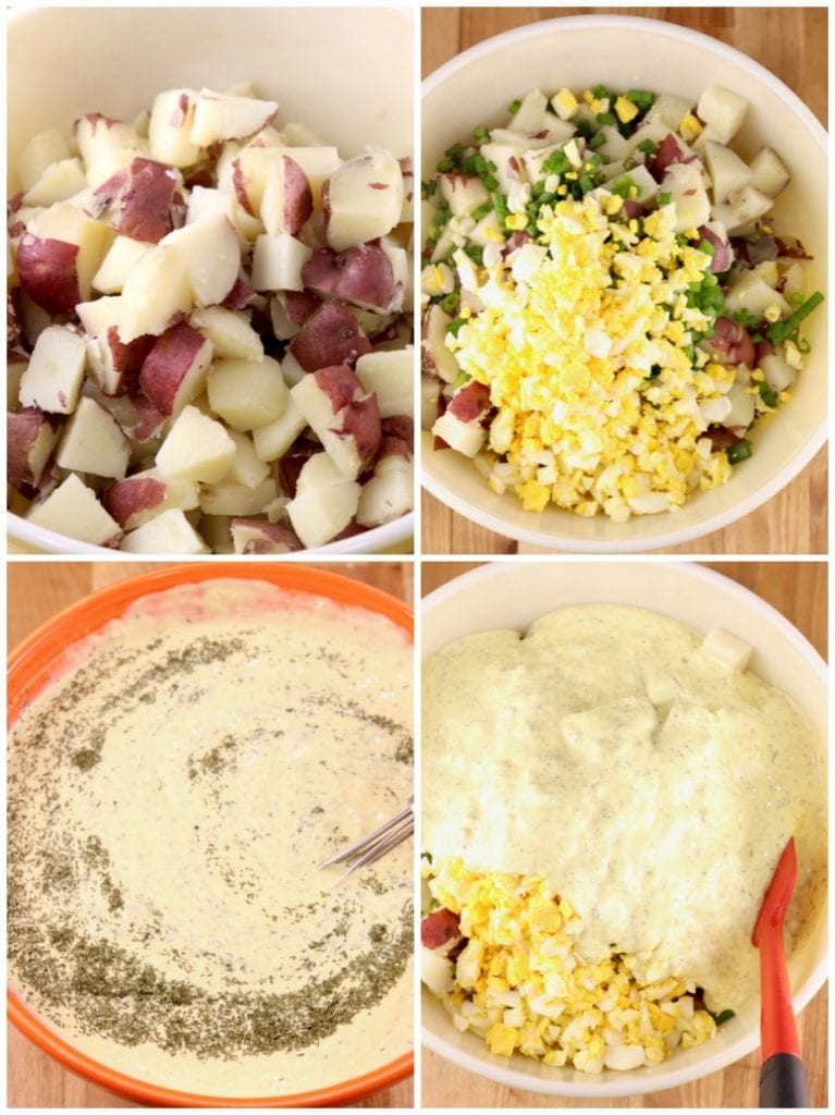 Step by step making potato salad