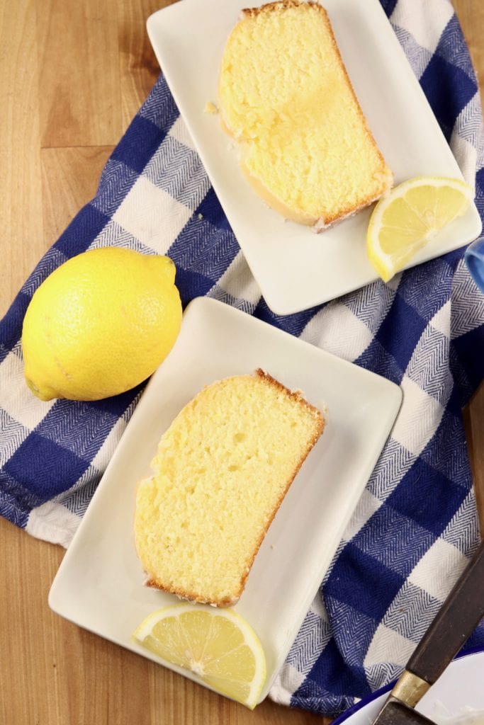 Slices of lemon pound cake