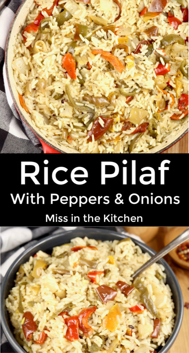 Making Rice Pilaf Rice Pilaf {with Peppers & Onions} - Miss in the Kitchen