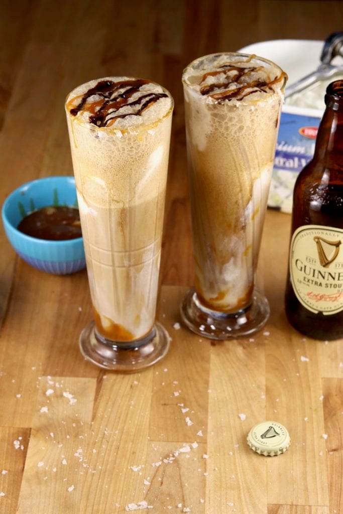 Ice cream floats with Guinness Stout