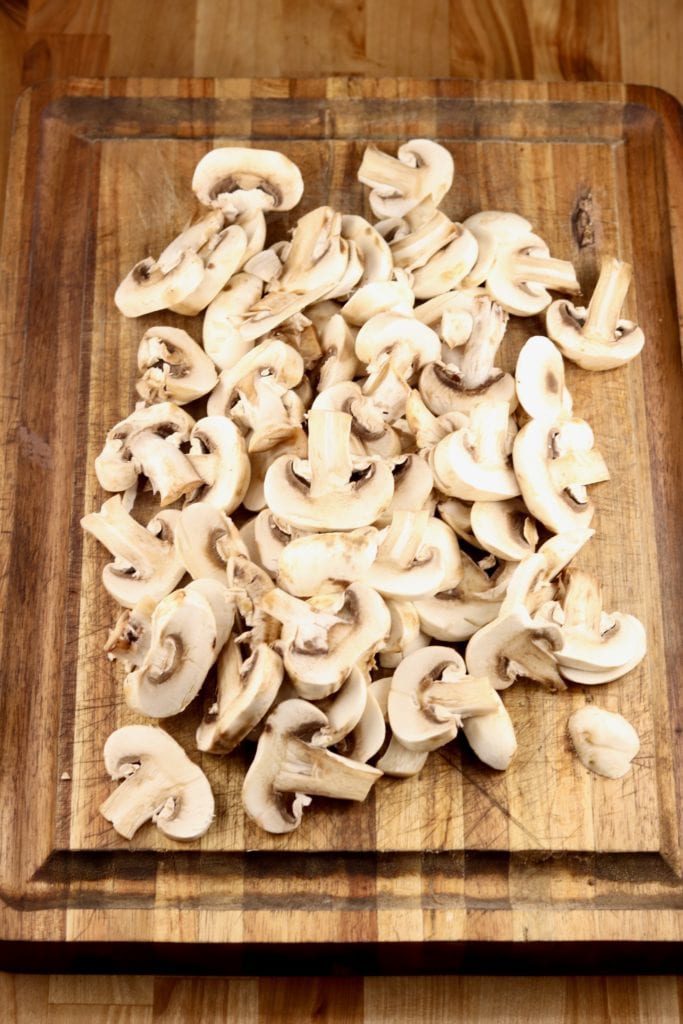 thin sliced mushrooms