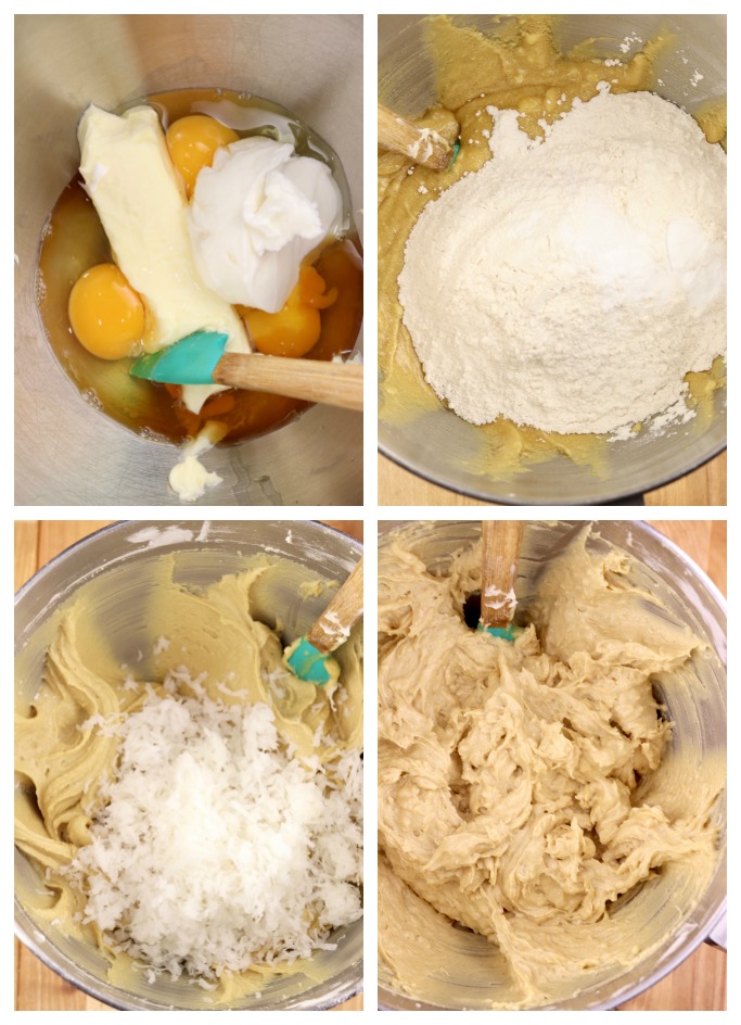 step by step photos - how to make coconut pound cake