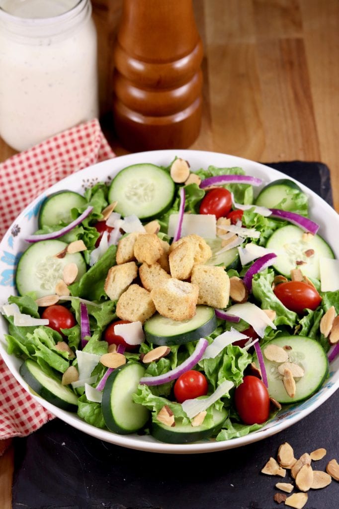 Side salad with tomatoes and cucumbers