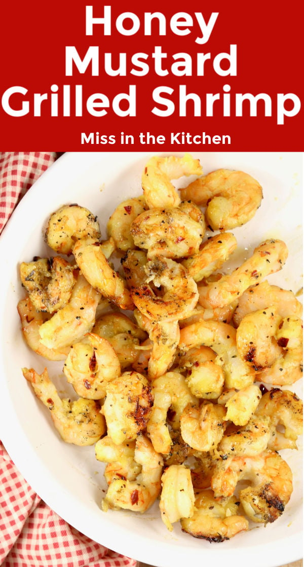 Honey Mustard Grilled Shrimp with text overlay
