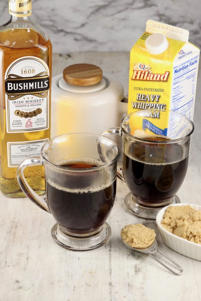 Ingredients for Irish Coffee