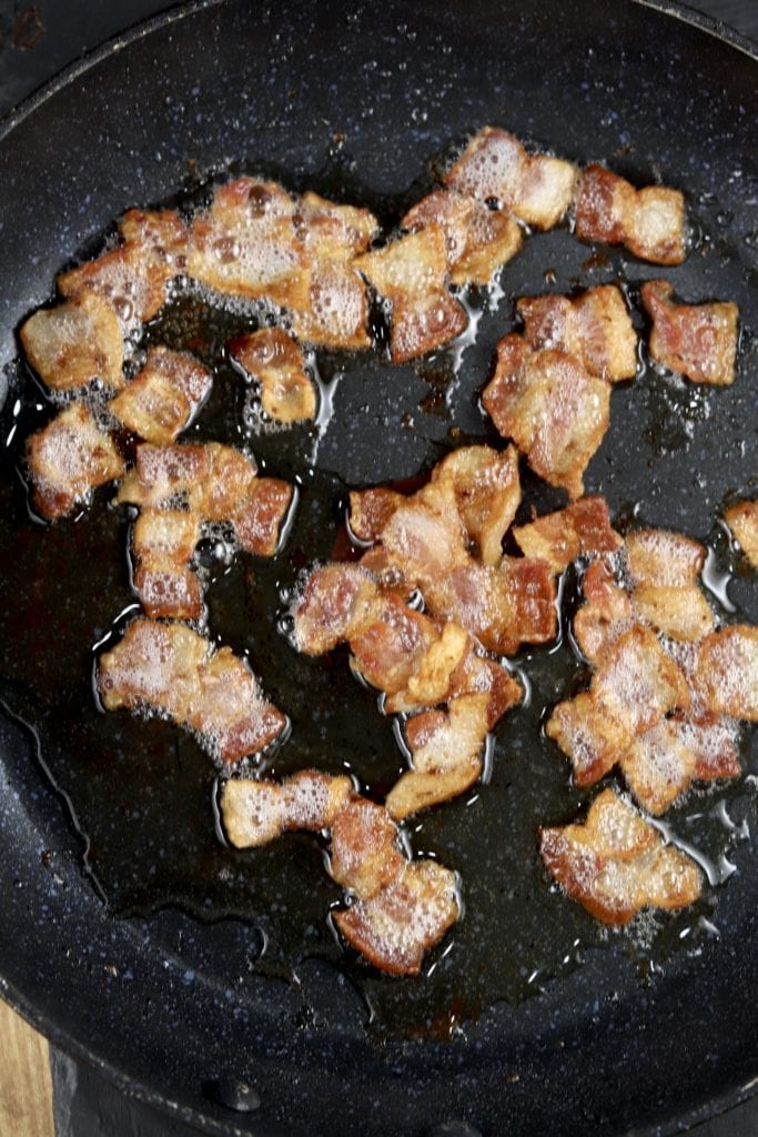 crispy bacon in a skillet