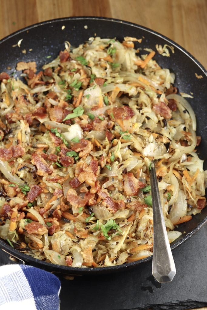 Fried Cabbage with bacon and onions