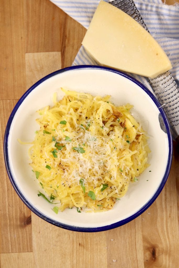 Spaghetti Squash with butter, Parmesan and herbs