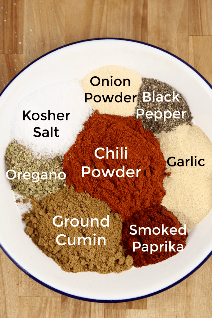 Ingredients for homemade taco seasoning