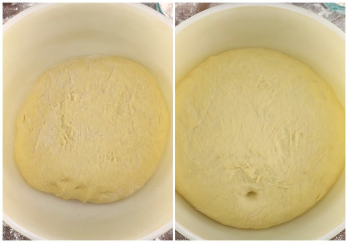 rising yeast dough in a bowl