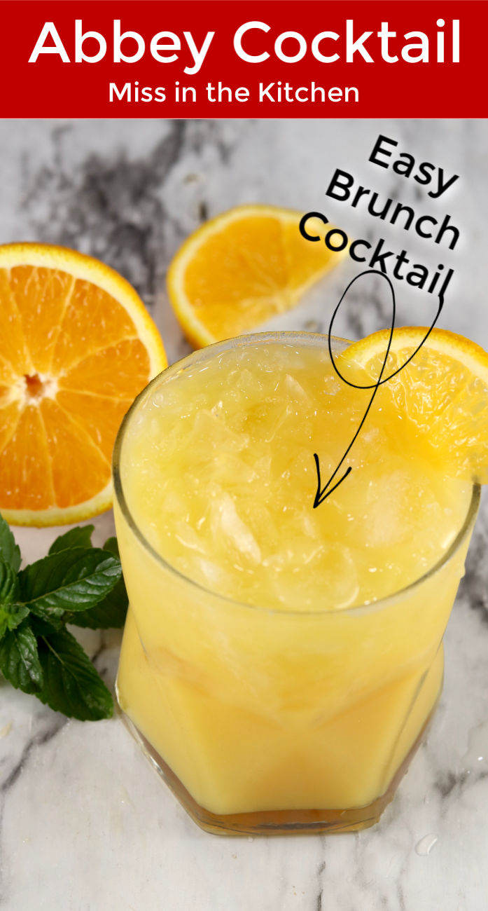 Abbey Cocktail with text overlay
