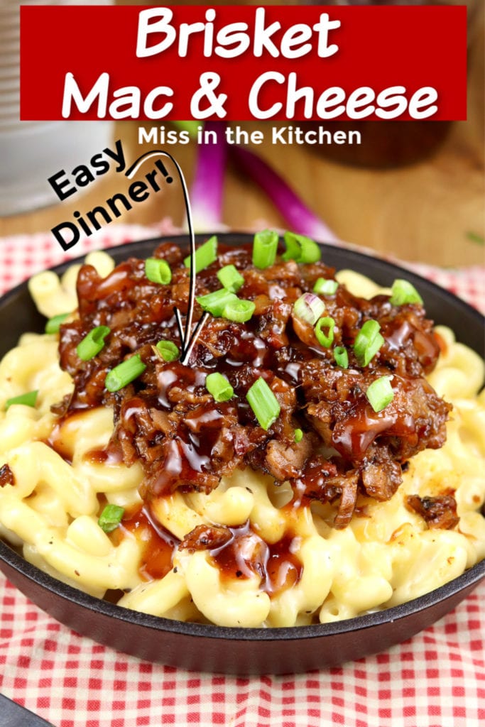 Brisket Mac and Cheese with text overlay