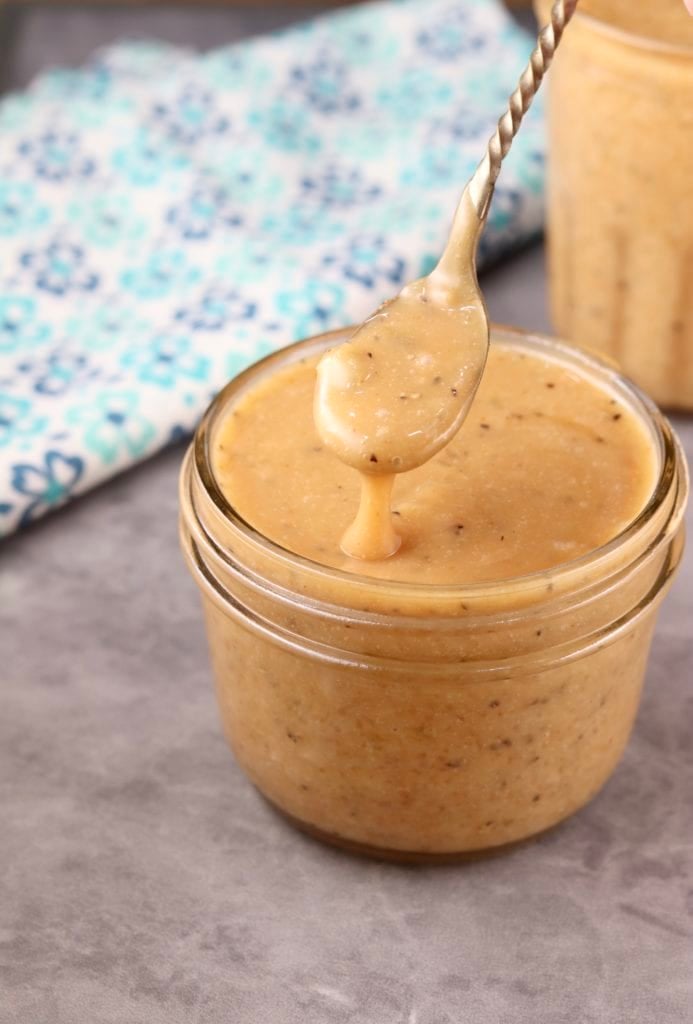 Burger Sauce in a jar with spoon dipping out of jar