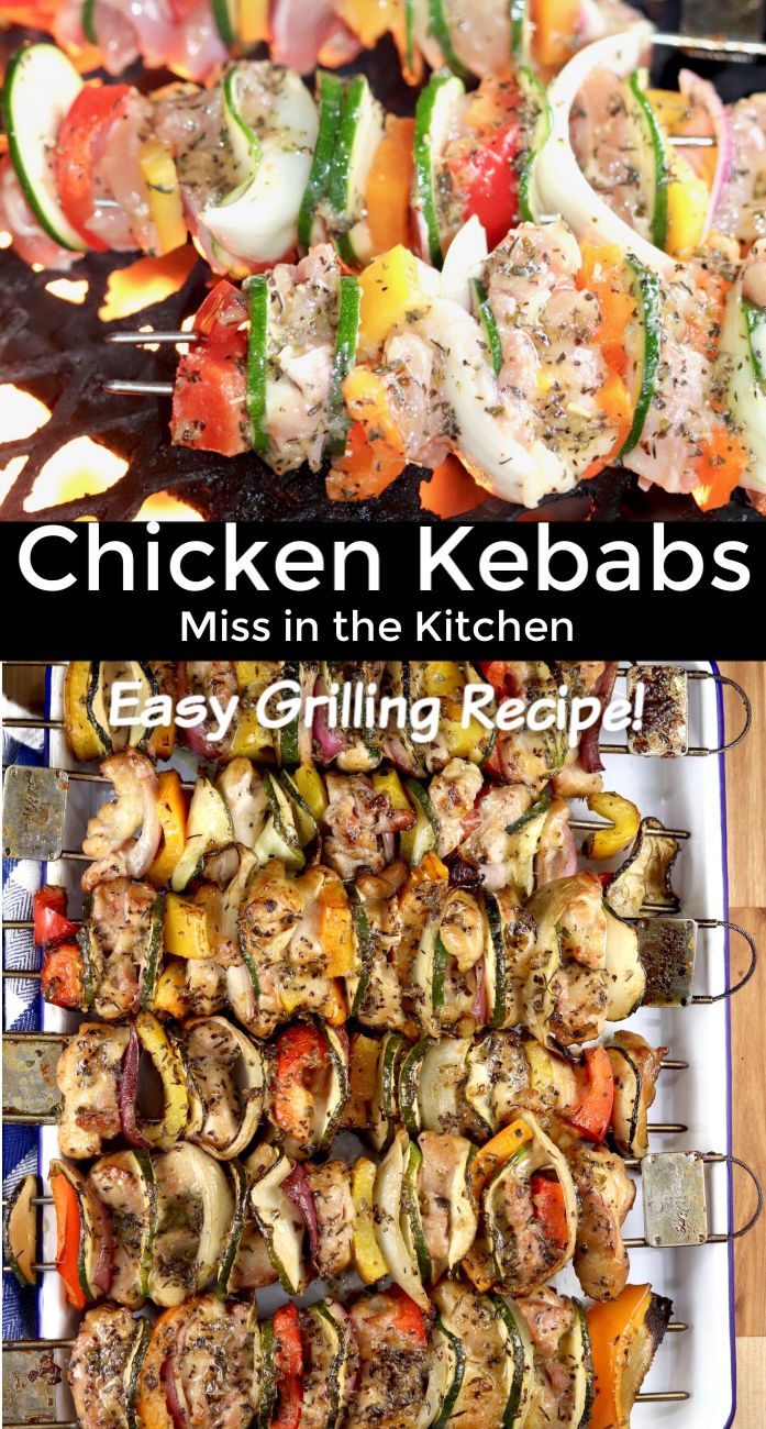 Grilled Kebabs with chicken and vegetables