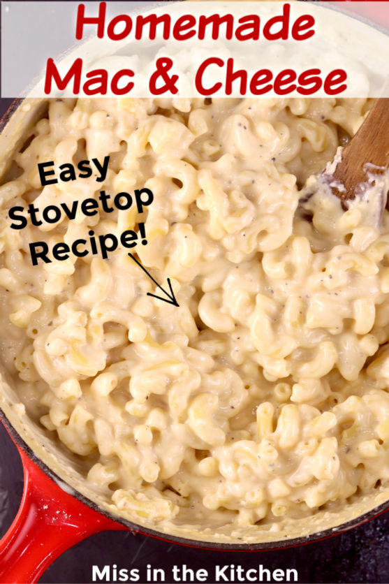 Homemade Mac & Cheese with text overlay