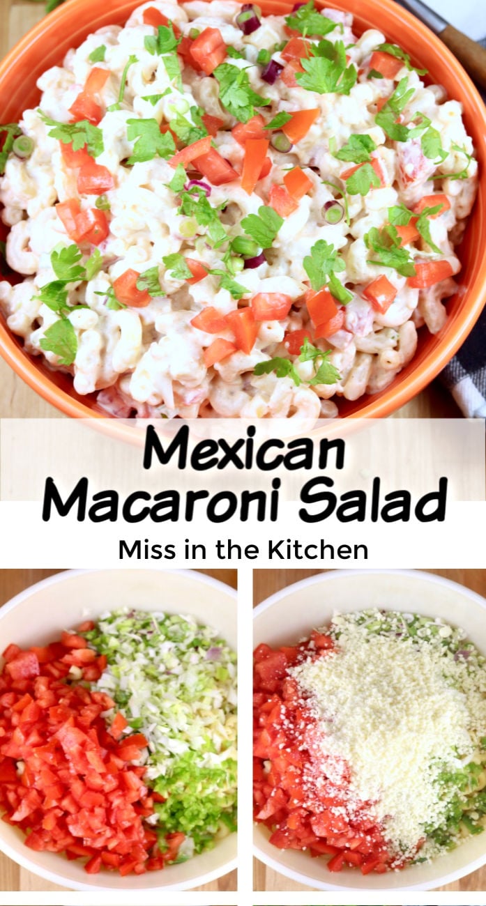 Mexican Macaroni Salad collage with text overlay