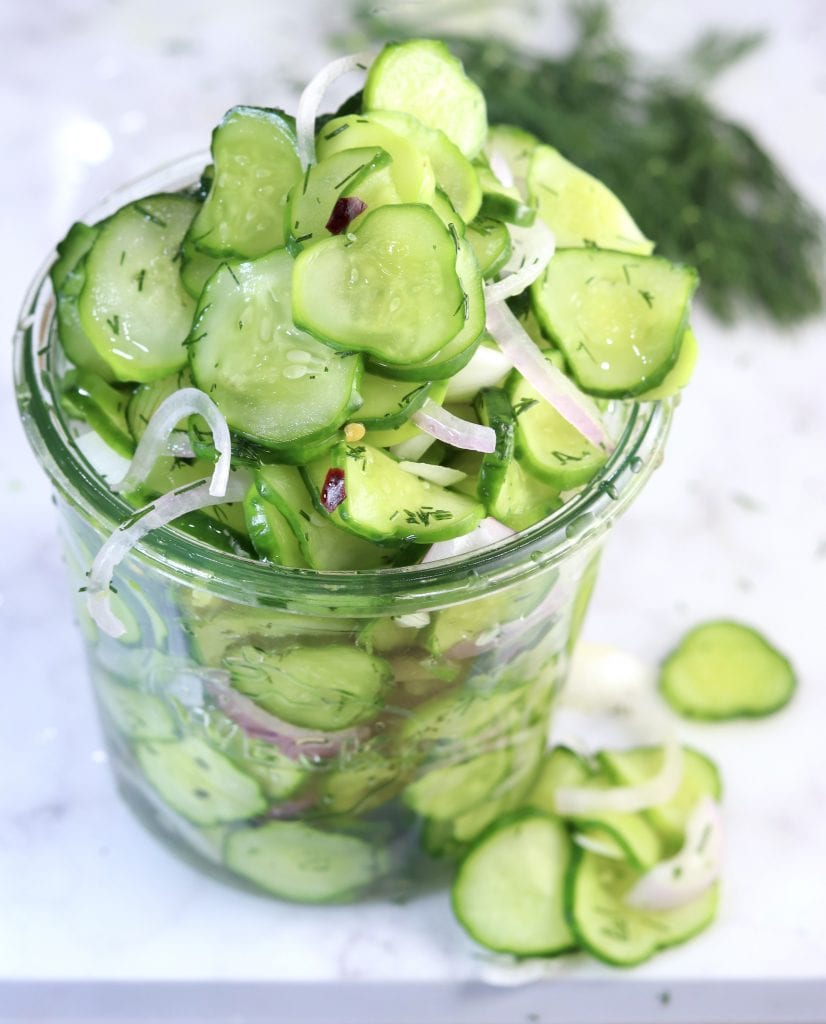 Cucumber and Onion Salad in a Weck jar