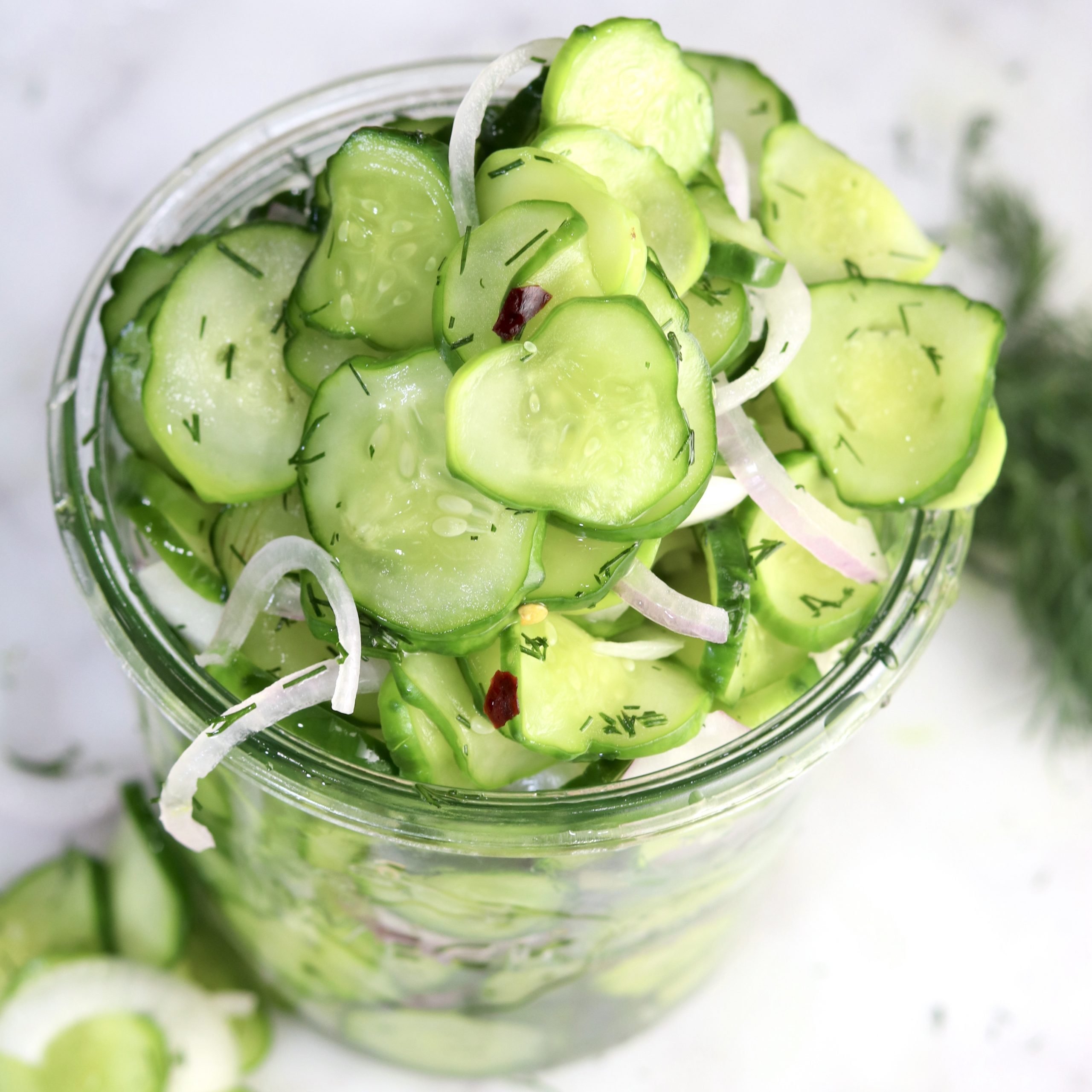 Cucumber Onion Salad {Sweet Vinegar Dressing} 