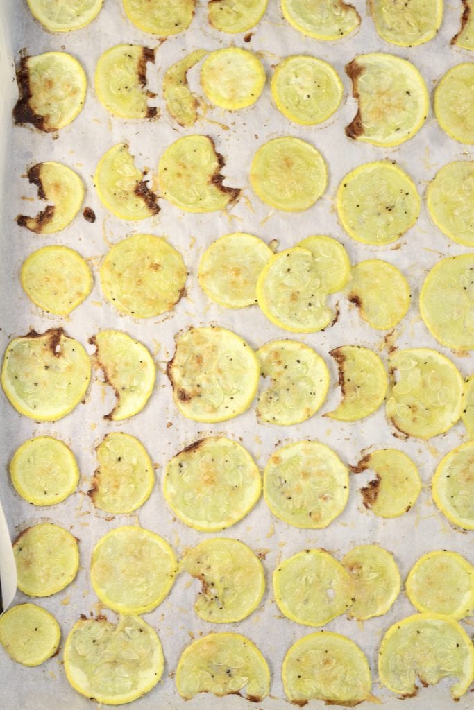 Low Carb Yellow Squash Recipe Baked Parmesan Squash chips
