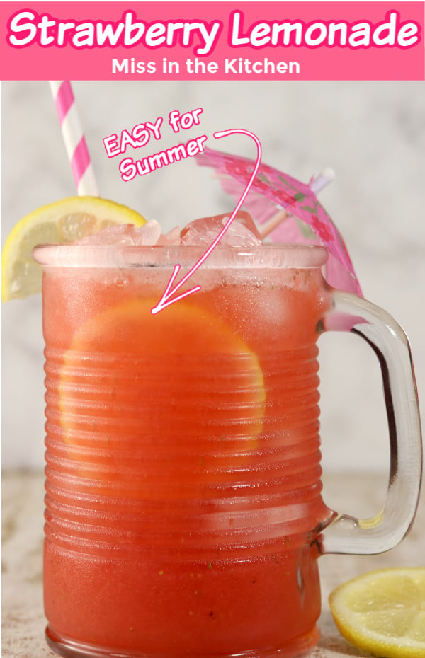 Strawberry Lemonade with text overlay