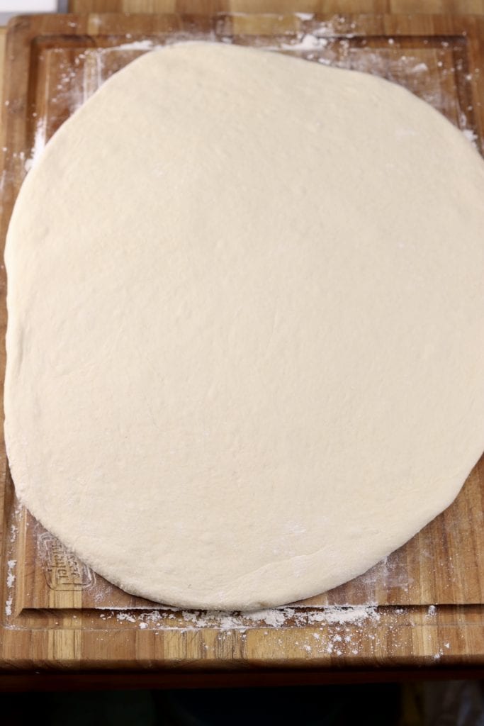Rolled yeast dough in a oval