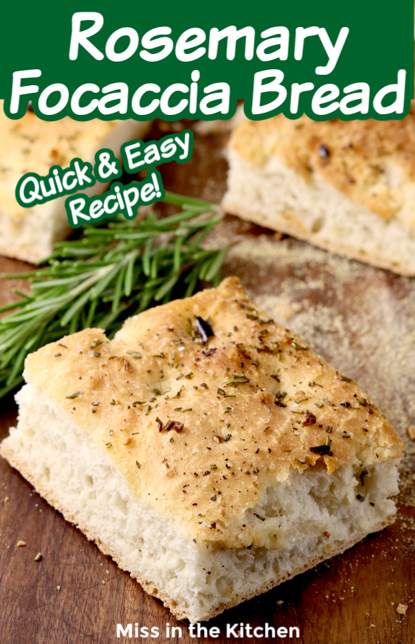 Rosemary Focaccia Bread with text overlay