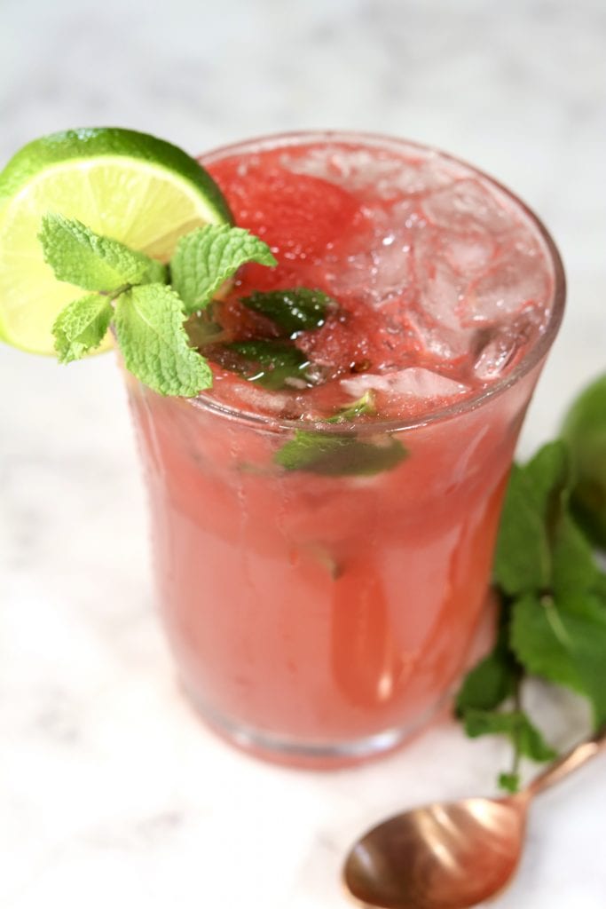 Watermelon Cocktail with mint and lime