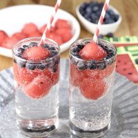 Watermelon Cooler with blueberries - 2 glasses