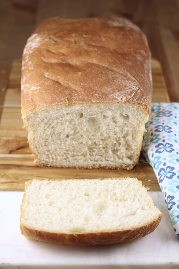 Slice of homemade white bread