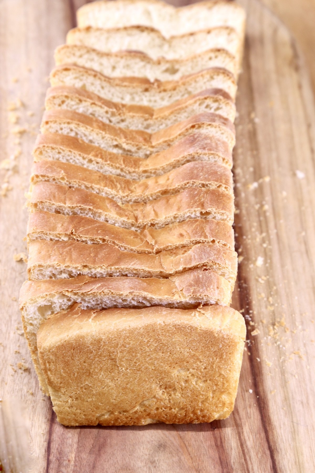 sliced loaf of homemade bread