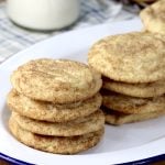 Snickerdoodles on a white platter -stacks of 4