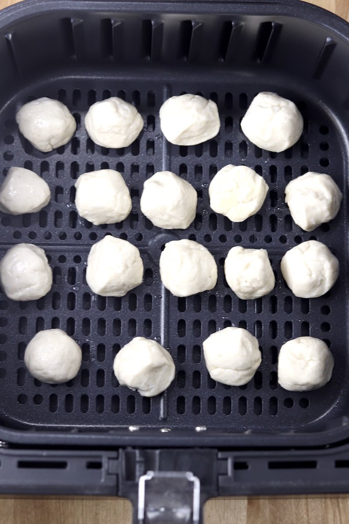 Donut Holes in air fryer basket