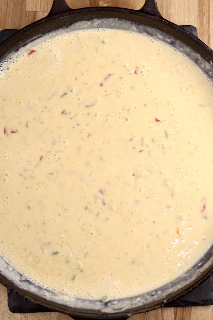 cheese sauce in a skillet for spaghetti meal