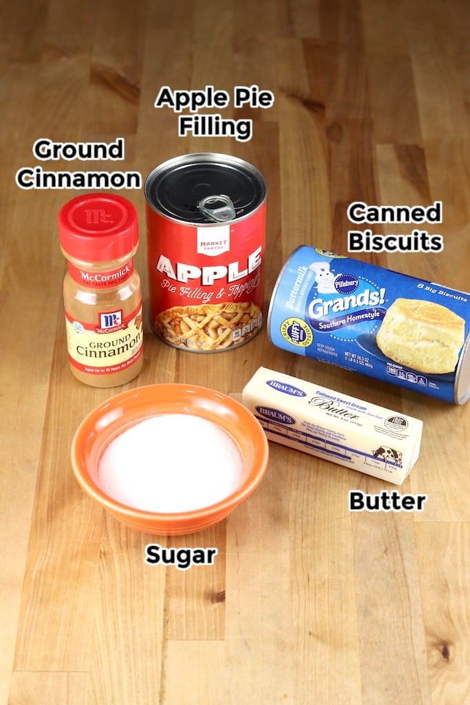 Ingredients for apple pie bombs
