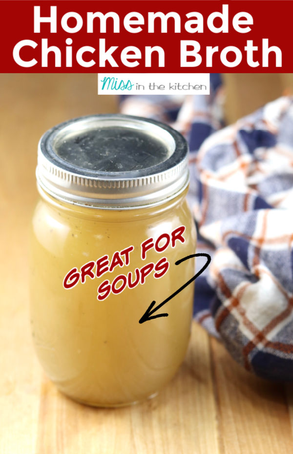 Homemade Chicken Broth with text overlay