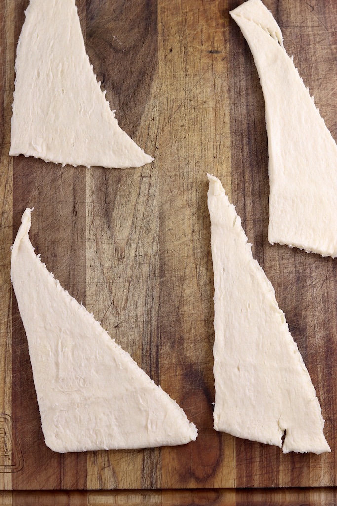 Crescent Dough triangles on a cutting board