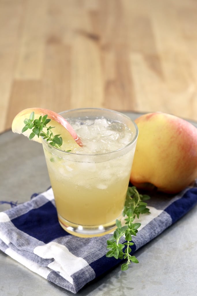 Apple Cider Cocktail on a galvanized tray