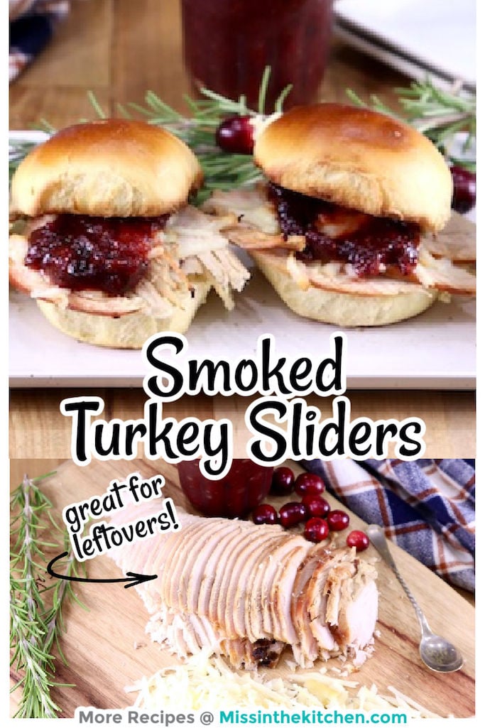Turkey Sliders Collage, sliders on the platter, ingredients below