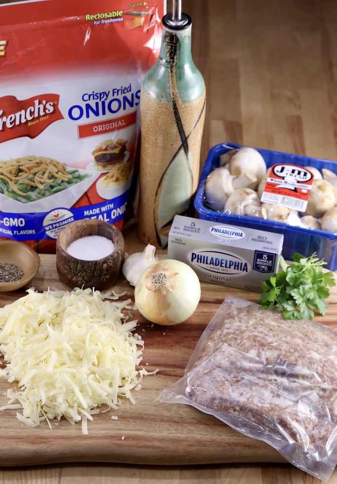 Ingredients for Sausage Stuffed Mushrooms