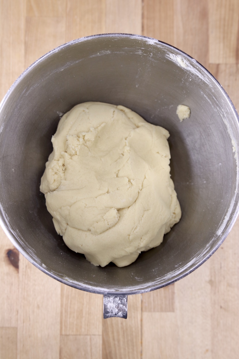 Sugar Cookie Dough in a mixer bowl