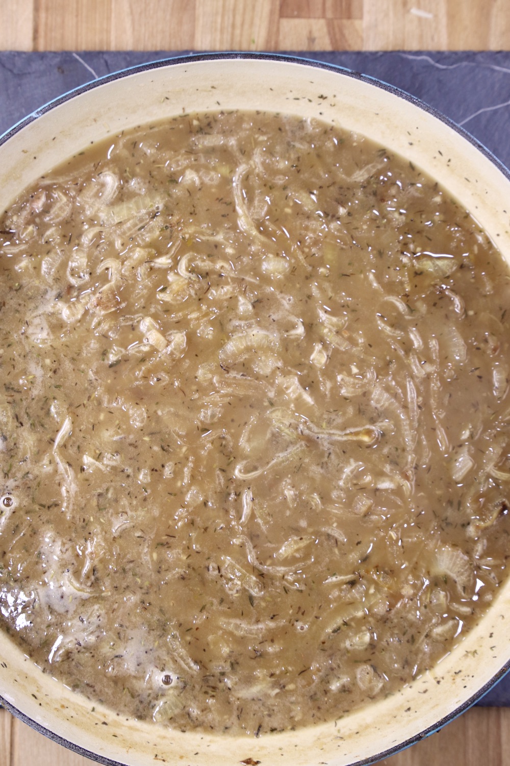 Pan of French Onion Soup