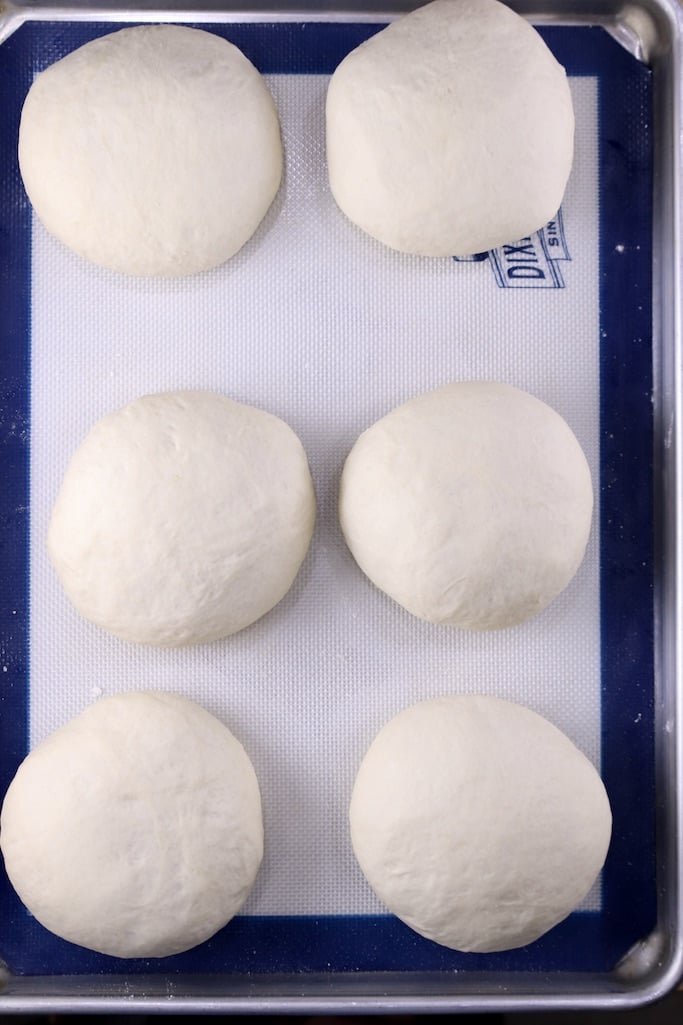 Bread Bowl Dough ready to bake on a baking sheet