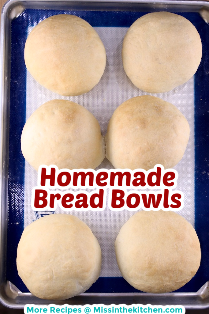 Sheet pan with homemade bread bowls
